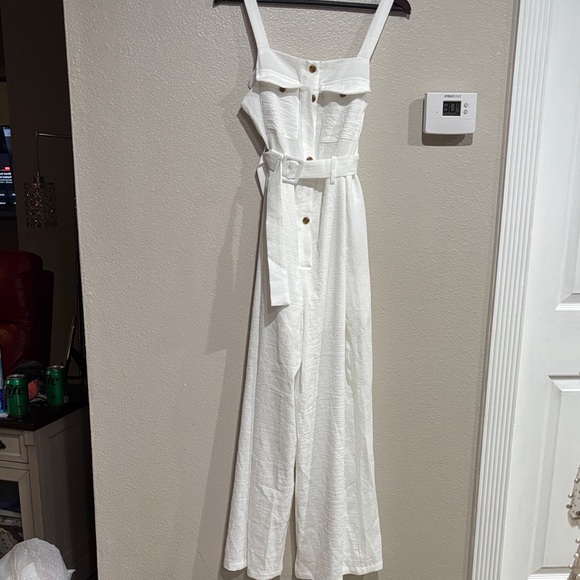 SHEIN White Strapless Belted Dress - Picture 1 of 4